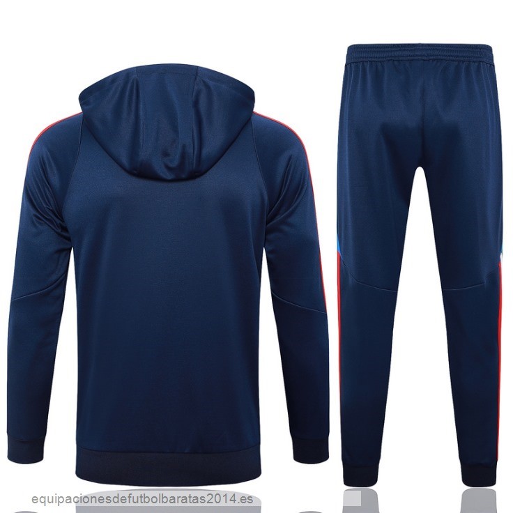 Nuevo Conjunto Completo Chaqueta Con Capucha Italia 2024 Azul Marino Baratas